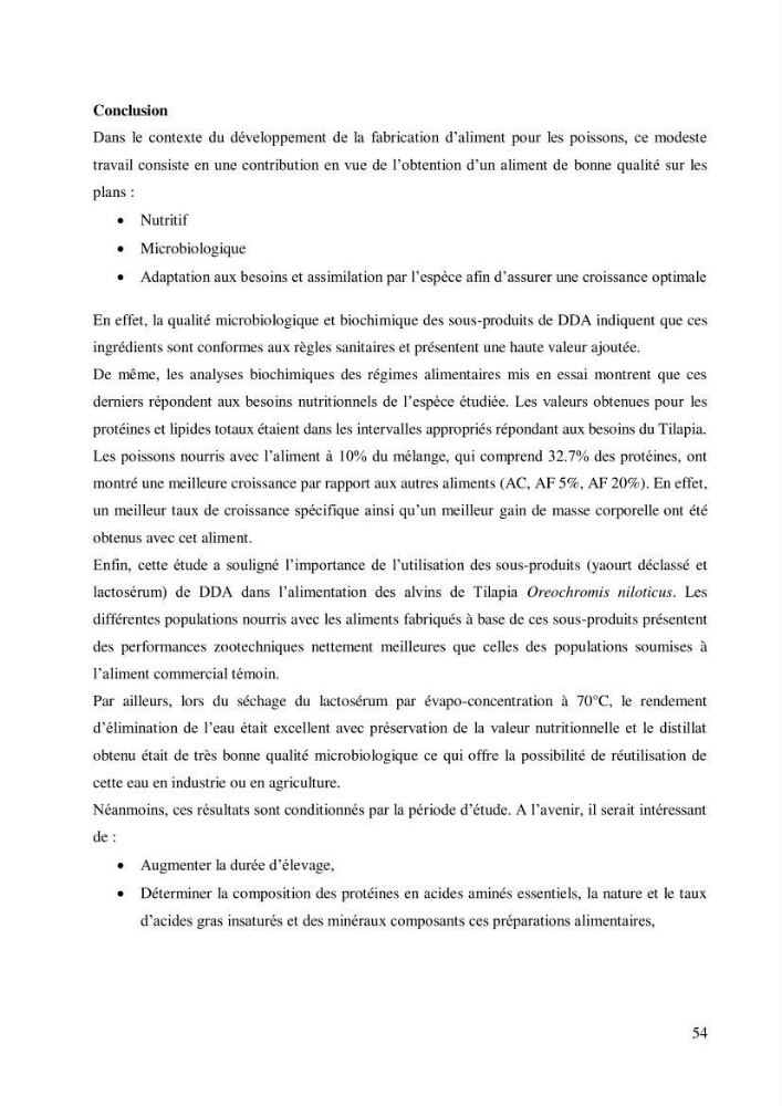 Valorisation des sous-produits de l\'industrie laitières (DANONE) en vue de la fabrication d\'un aliment aquacole