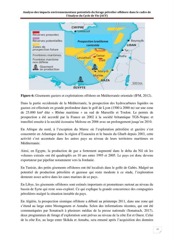 Analyse des impacts environnementaux potentiels du forage pétrolier offshore dans le cadre de l’Analyse du Cycle de Vie (ACV):