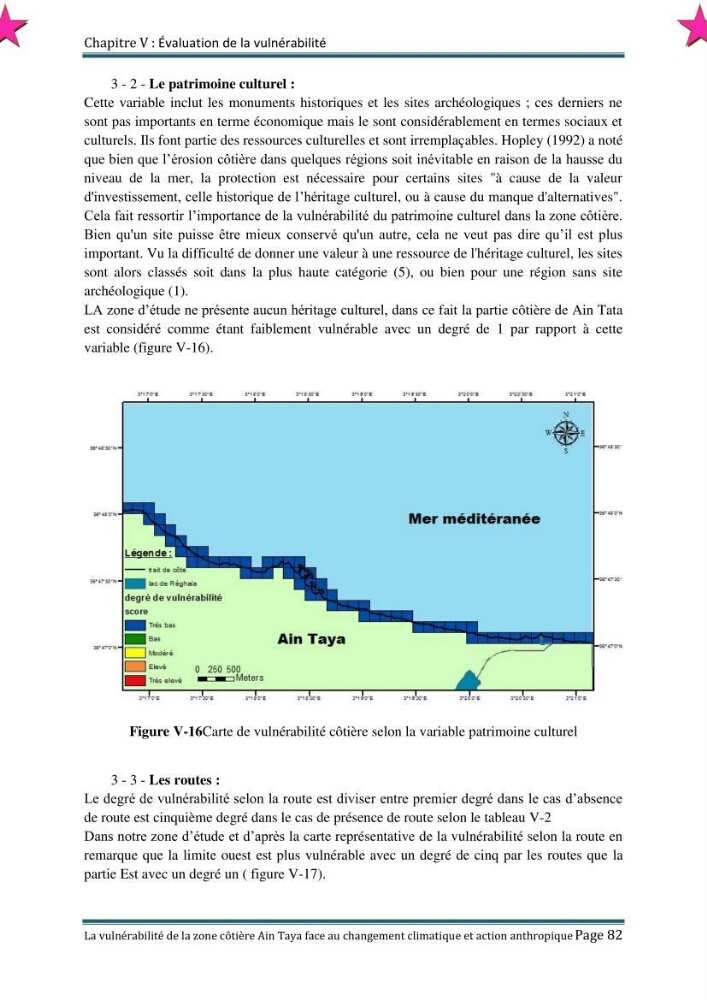 La vulnérabilité de la zone côtière de Ain Taya ( Alger Esr) faces aux changements climatiques et actions anthropiques