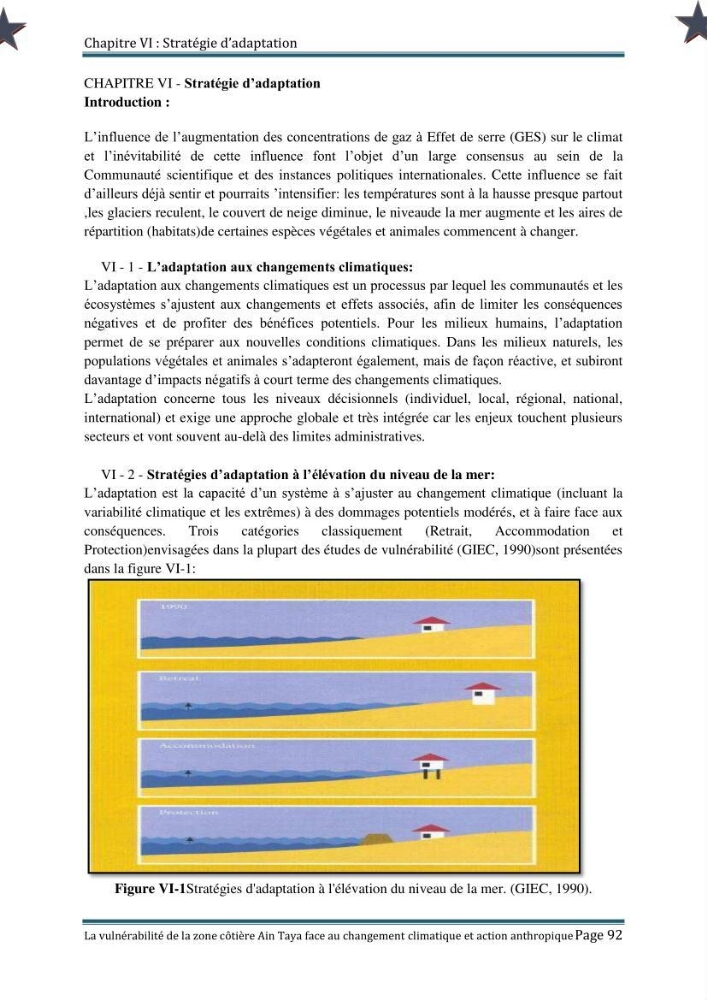 La vulnérabilité de la zone côtière de Ain Taya ( Alger Esr) faces aux changements climatiques et actions anthropiques