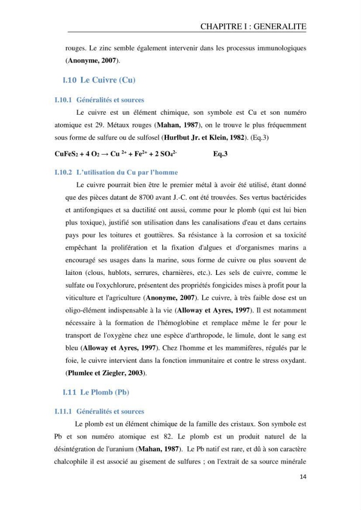 Evaluation du risque Sanitair Assoié à la Consommation de la Daurad : d’élevage Sparus aurata (Linnaeus ,1758)