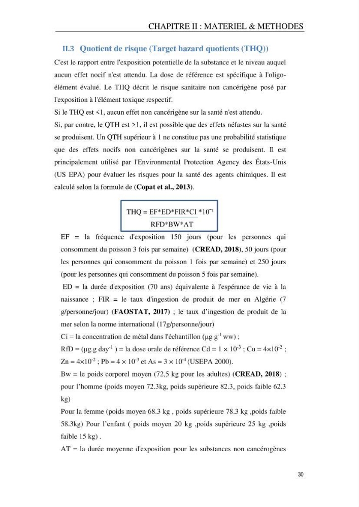 Evaluation du risque Sanitair Assoié à la Consommation de la Daurad : d’élevage Sparus aurata (Linnaeus ,1758)