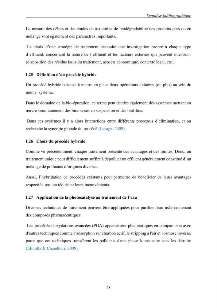 Etude du procédé hybride couplant l’adsorption et la photocatalyse. Application au traitement des effluents issus des fermes piscicoles.:
