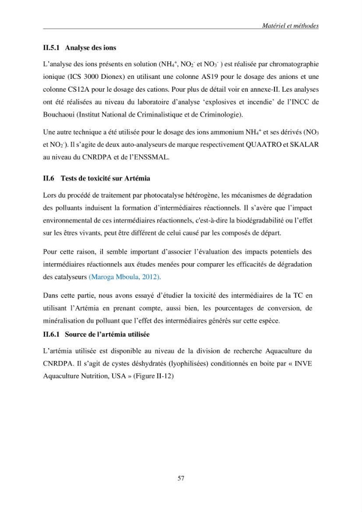 Etude du procédé hybride couplant l’adsorption et la photocatalyse. Application au traitement des effluents issus des fermes piscicoles.: