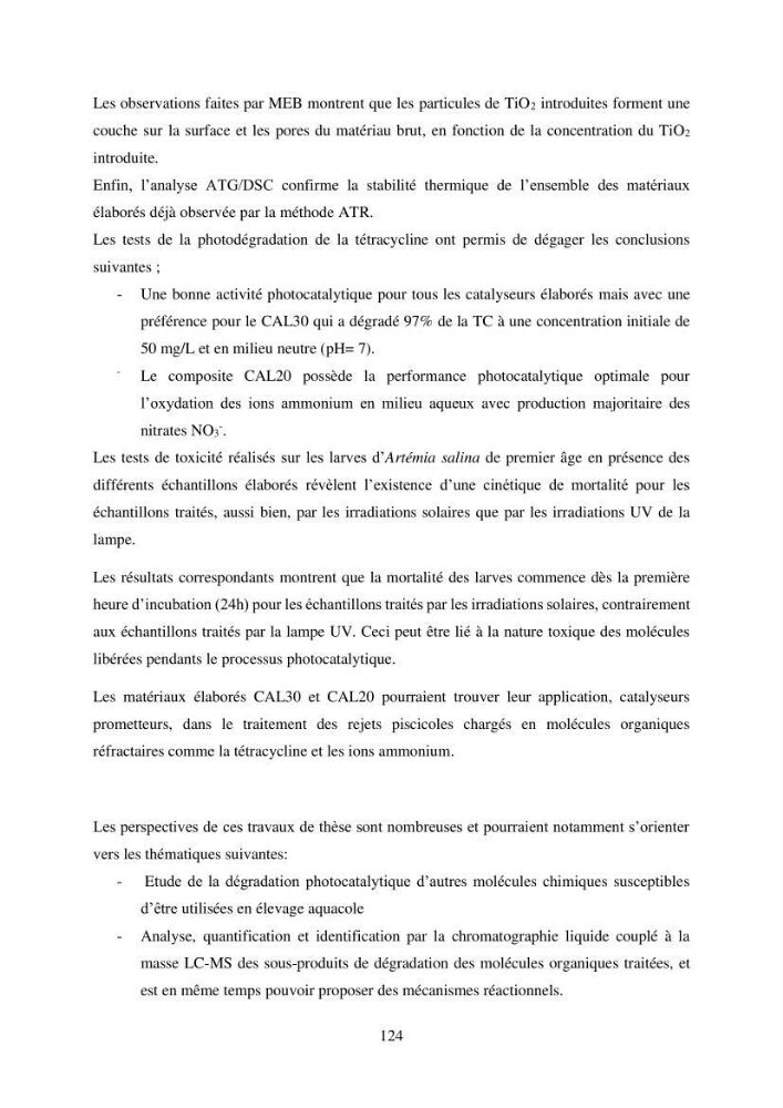 Etude du procédé hybride couplant l’adsorption et la photocatalyse. Application au traitement des effluents issus des fermes piscicoles.: