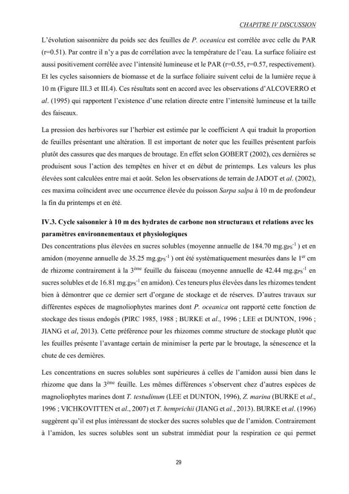 Etude échophysiologique de Posidonia oceanica (L.) Delile
