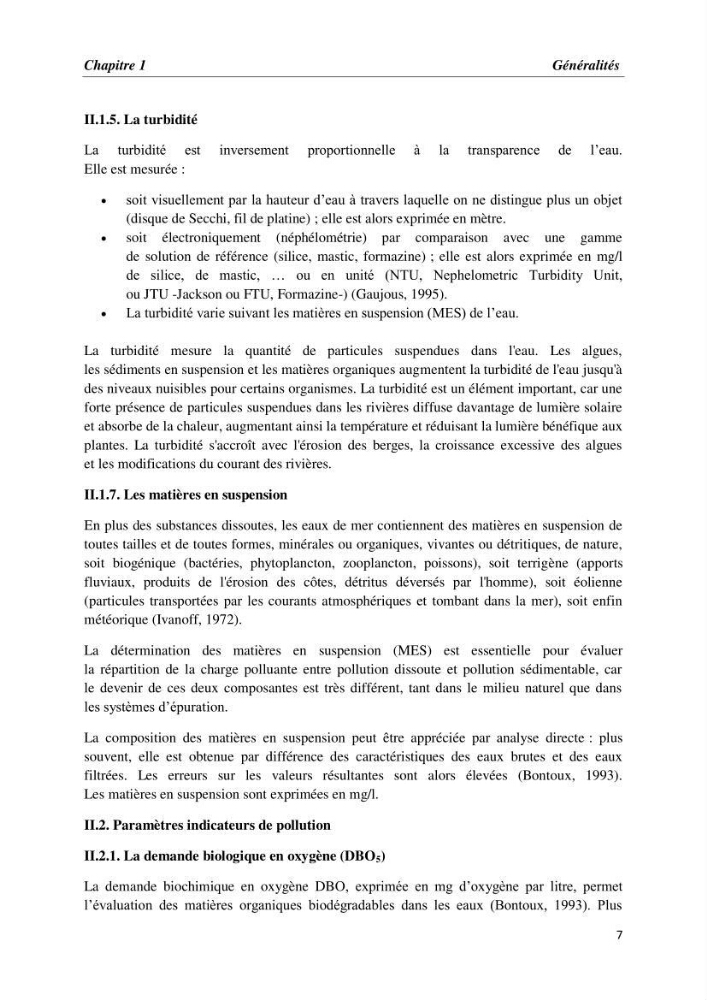 Les paramètres physico-chimiques et les sels nutritifs dans la baie de Bou-Ismail