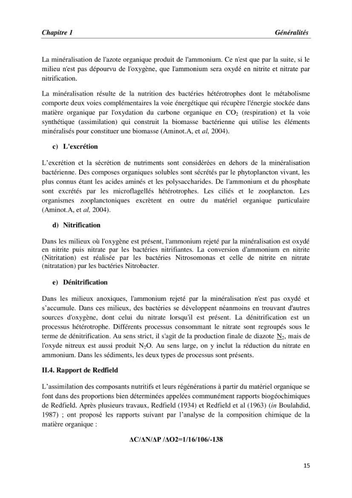 Les paramètres physico-chimiques et les sels nutritifs dans la baie de Bou-Ismail