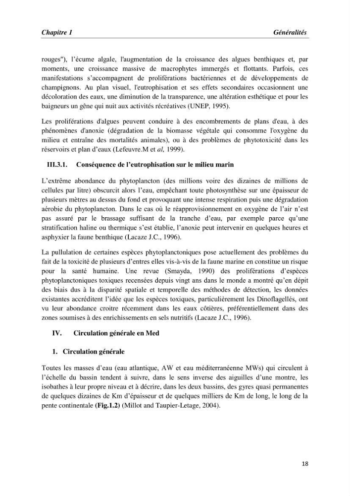 Les paramètres physico-chimiques et les sels nutritifs dans la baie de Bou-Ismail