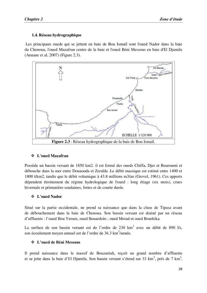 Les paramètres physico-chimiques et les sels nutritifs dans la baie de Bou-Ismail