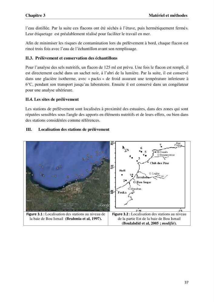 Les paramètres physico-chimiques et les sels nutritifs dans la baie de Bou-Ismail