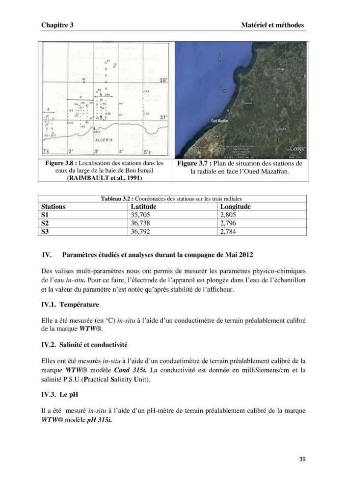 Les paramètres physico-chimiques et les sels nutritifs dans la baie de Bou-Ismail