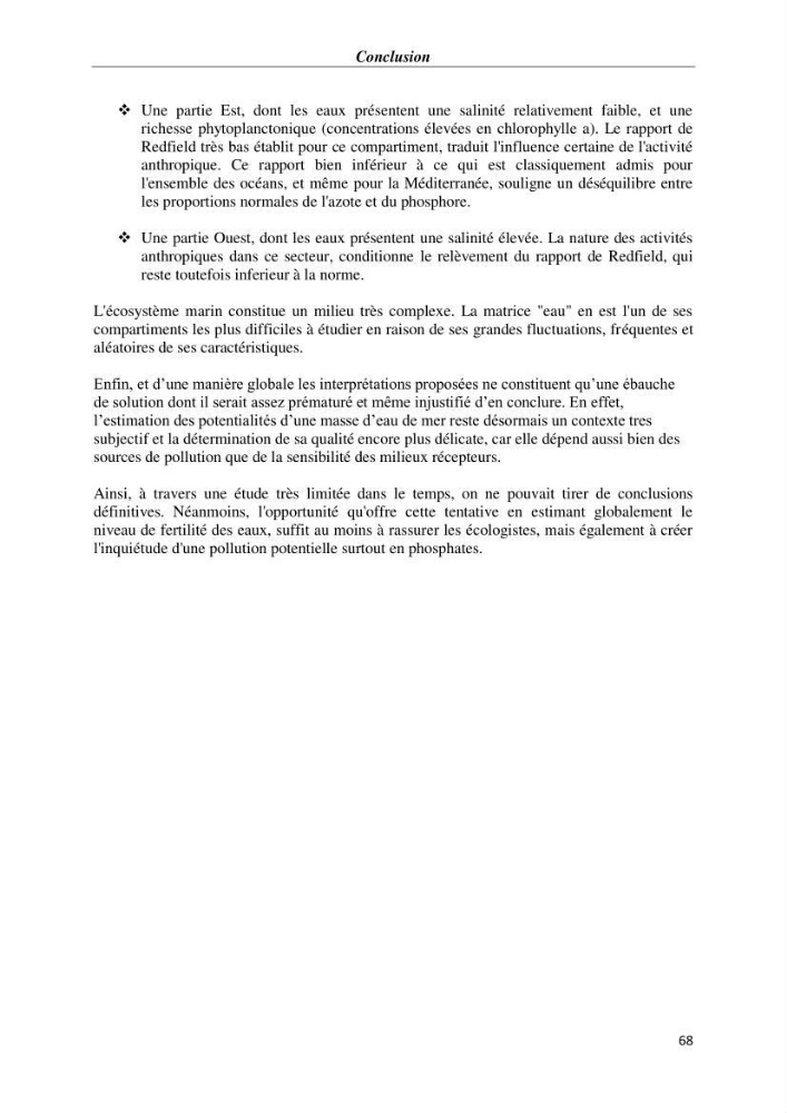 Les paramètres physico-chimiques et les sels nutritifs dans la baie de Bou-Ismail