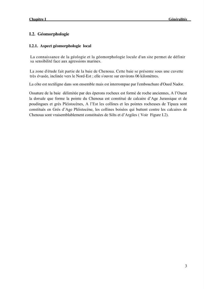 Etude de protection du rivage du complexe culturel de Chenoua