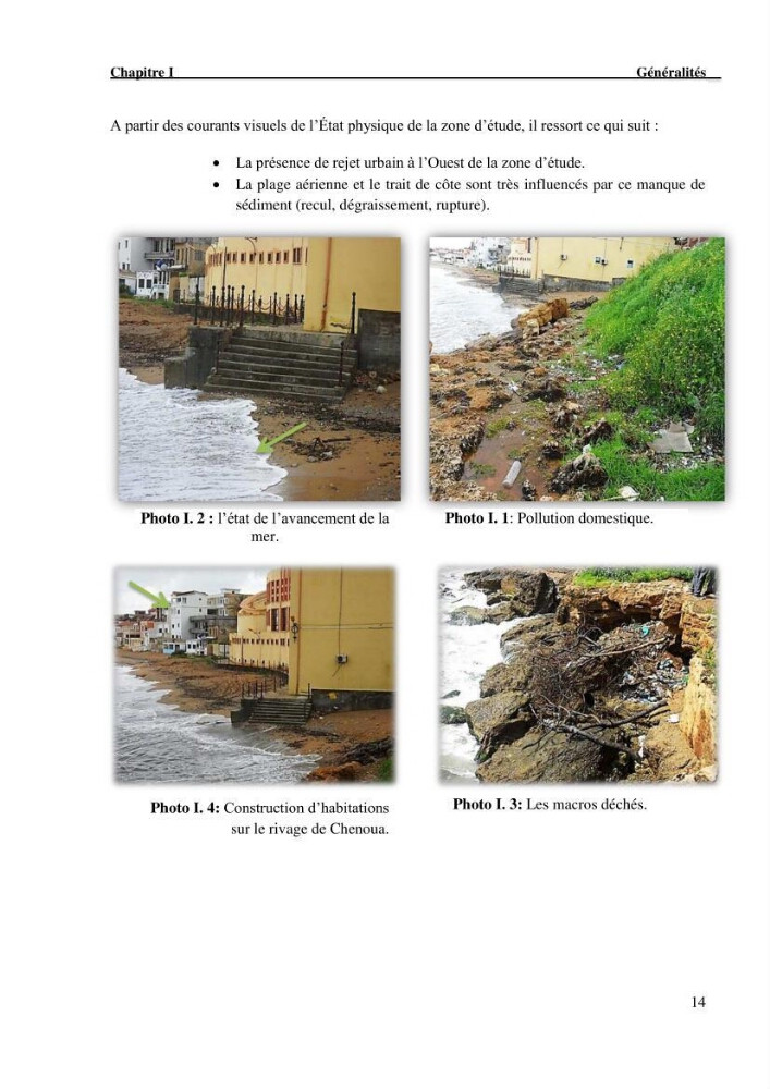 Etude de protection du rivage du complexe culturel de Chenoua