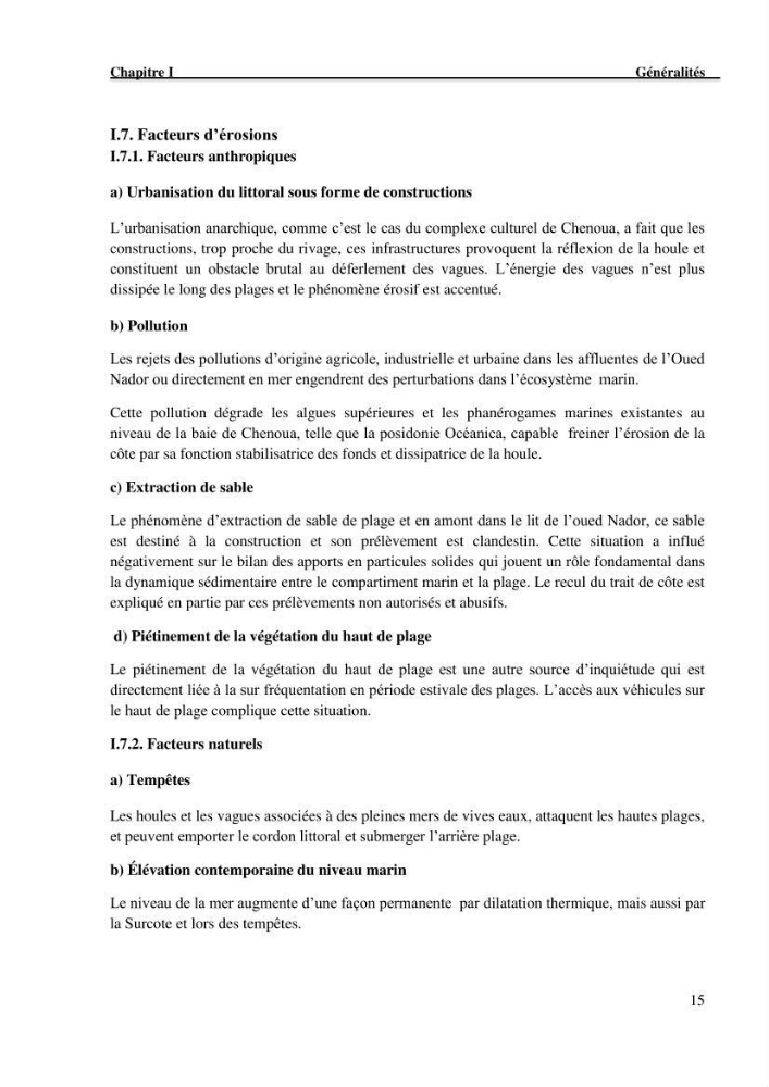 Etude de protection du rivage du complexe culturel de Chenoua