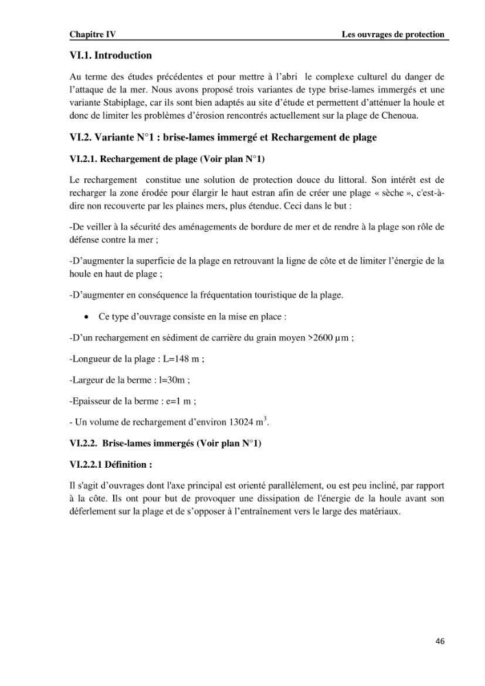 Etude de protection du rivage du complexe culturel de Chenoua
