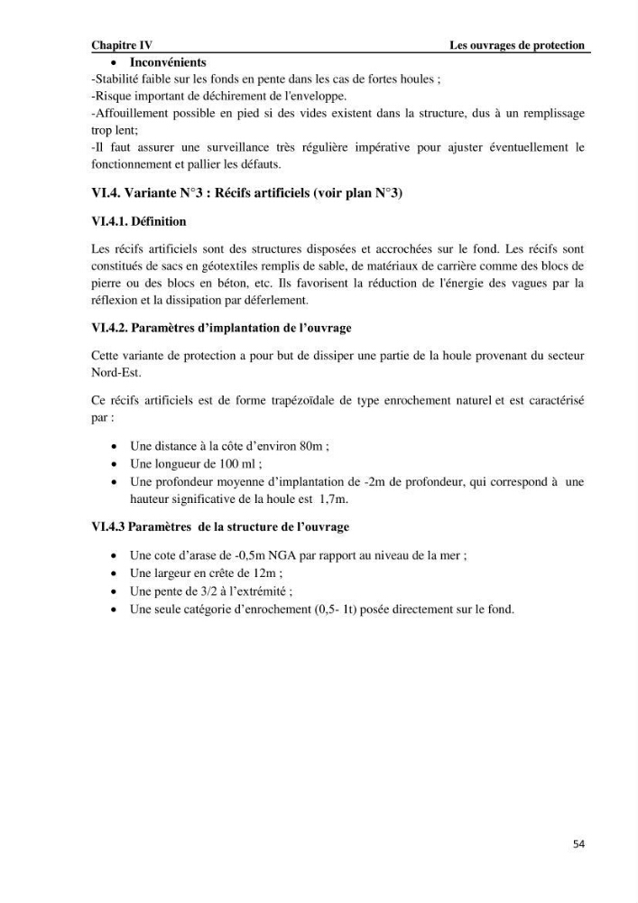 Etude de protection du rivage du complexe culturel de Chenoua