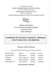 Actualisation de l’Inventaire National des Mollusques et des Crustacés de la côte algérienne: