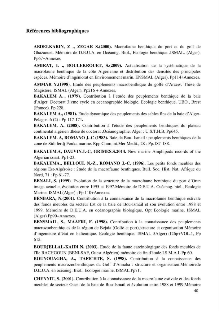 Actualisation de l’Inventaire National des Mollusques et des Crustacés de la côte algérienne: