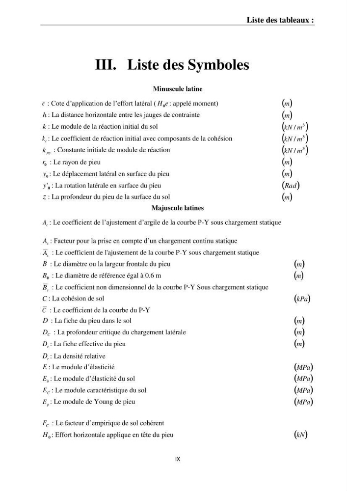 Dimensionnement des fondations sur pieux sous charge horizontale-étude de comportement du pieu rigide aux états limites de service dans un sol cohérent
