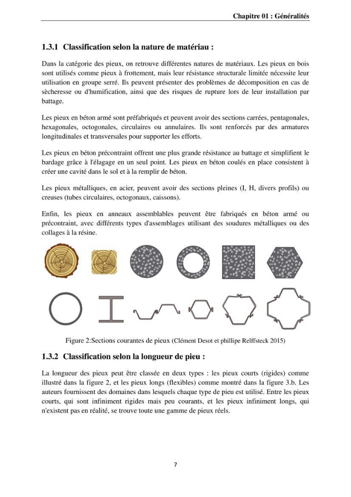 Dimensionnement des fondations sur pieux sous charge horizontale-étude de comportement du pieu rigide aux états limites de service dans un sol cohérent