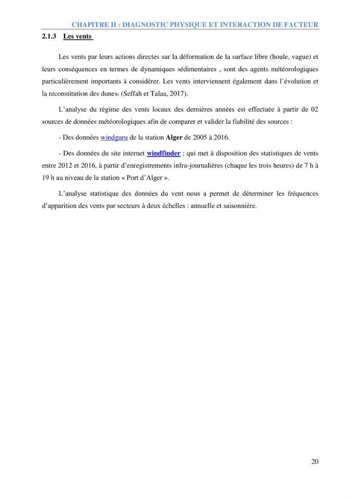 Etude et estimation des terres à risque par la submersion marine dans la région Ouest d’Alger: