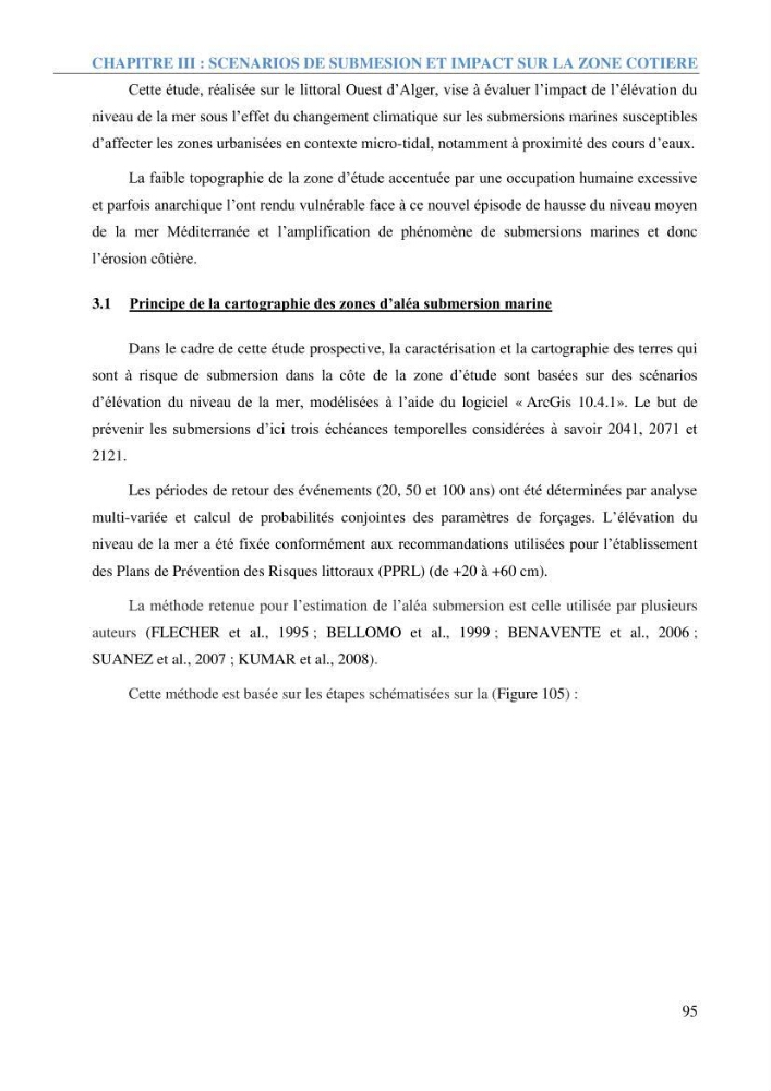 Etude et estimation des terres à risque par la submersion marine dans la région Ouest d’Alger: