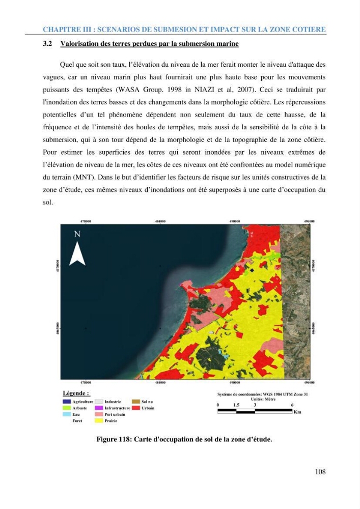 Etude et estimation des terres à risque par la submersion marine dans la région Ouest d’Alger: