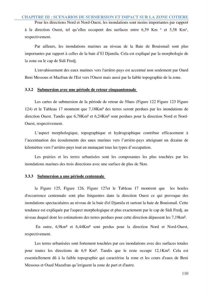 Etude et estimation des terres à risque par la submersion marine dans la région Ouest d’Alger: