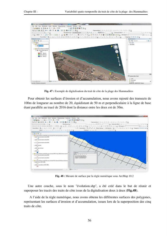 Variabilité spatio-temporelle d\'un littoral sableux; plage des Hammadites Bejaia