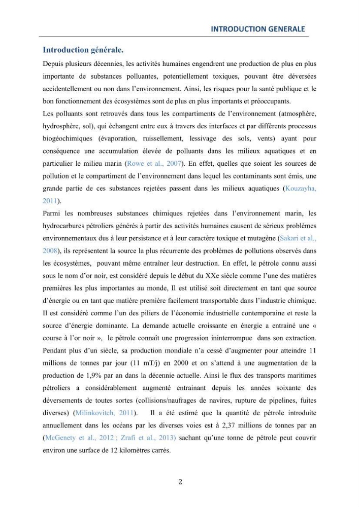 Isolement et caractérisation des bactéries marines dégradant les différentes fractions du pétrole