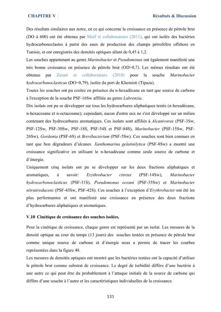 Isolement et caractérisation des bactéries marines dégradant les différentes fractions du pétrole