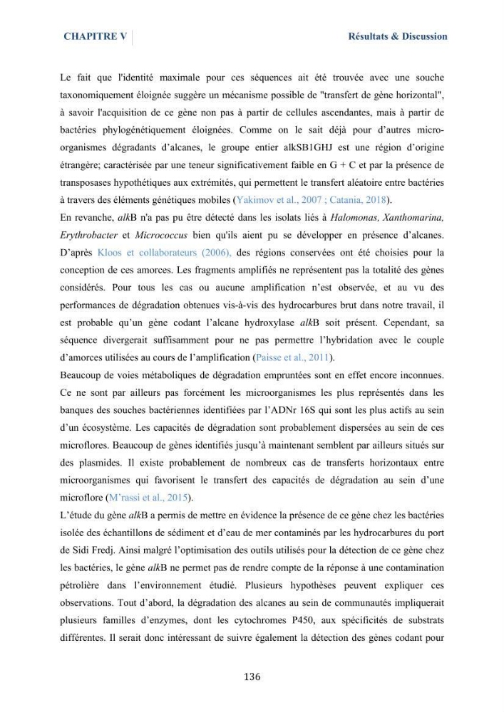 Isolement et caractérisation des bactéries marines dégradant les différentes fractions du pétrole