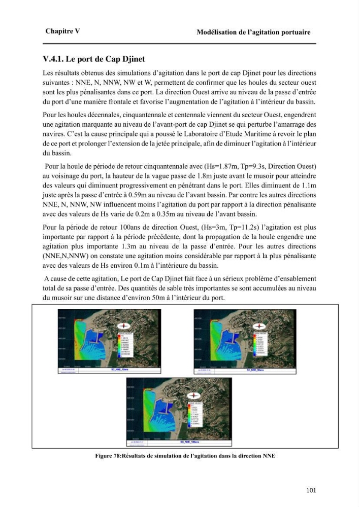 Modélisation de l\'impact des évènements océanologiques extrêmes sur le comportement et l\'agitation des zonzs portuaires du littoral centre Algérien