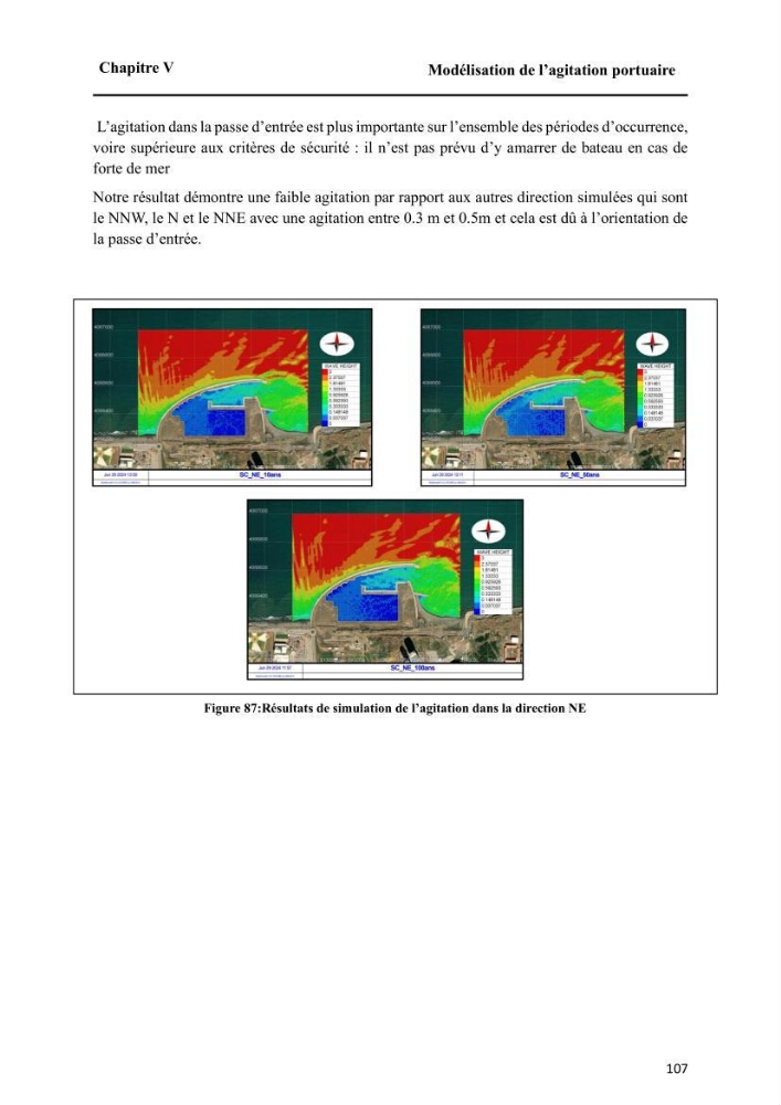 Modélisation de l\'impact des évènements océanologiques extrêmes sur le comportement et l\'agitation des zonzs portuaires du littoral centre Algérien