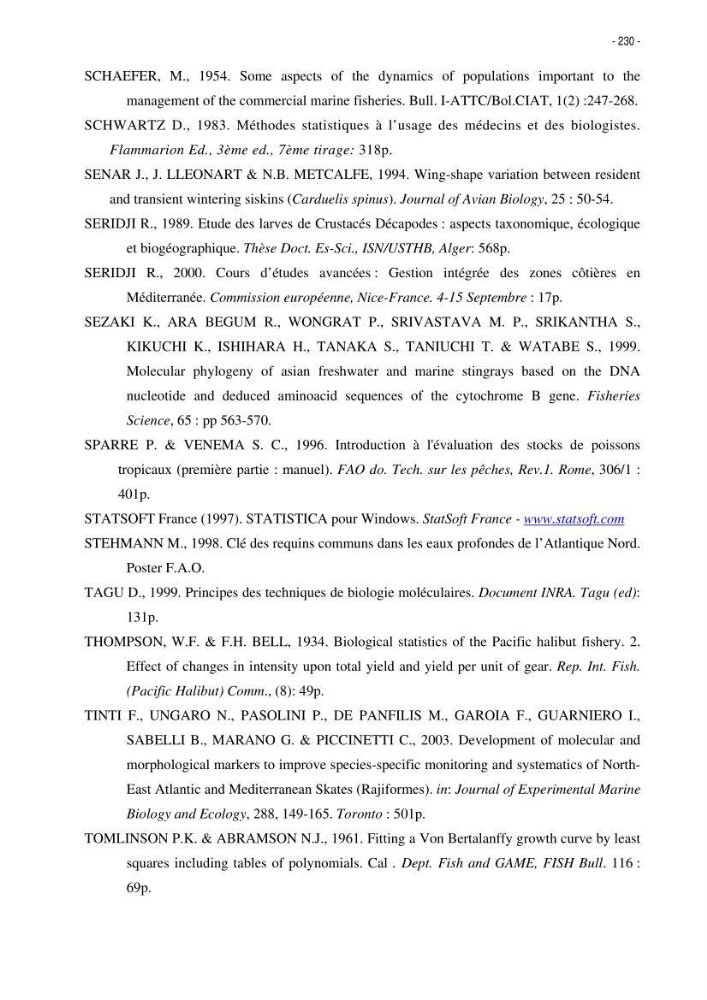 Les Sélaciens de la côte algérienne, biosystématique des requins et les raies