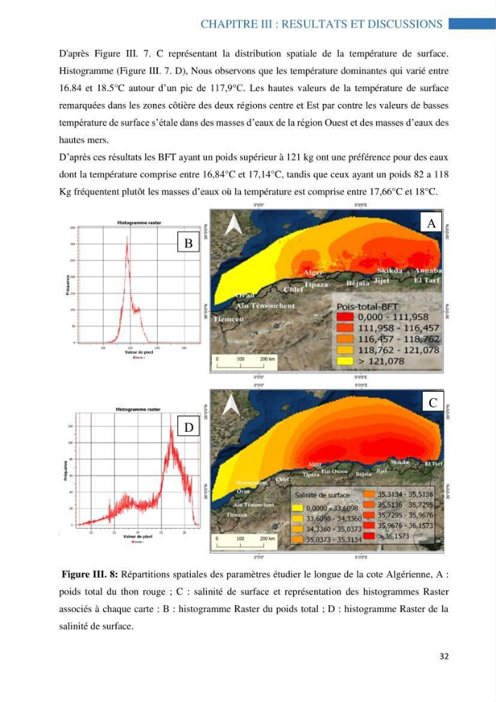 Analyse spatiale de la distribution du thon rouge Thunnus thynnus (Linnaeus, 1758) en interaction avec les facteurs environnementaux à l’aide de système d’information géographique (SIG) dans le bassin Algérien