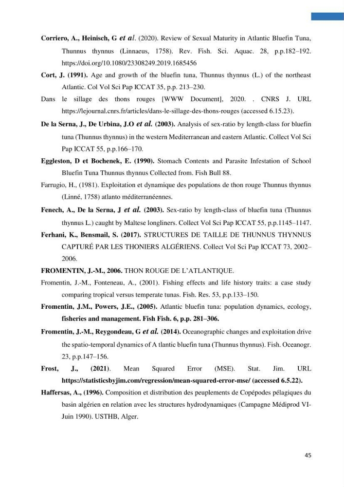 Analyse spatiale de la distribution du thon rouge Thunnus thynnus (Linnaeus, 1758) en interaction avec les facteurs environnementaux à l’aide de système d’information géographique (SIG) dans le bassin Algérien