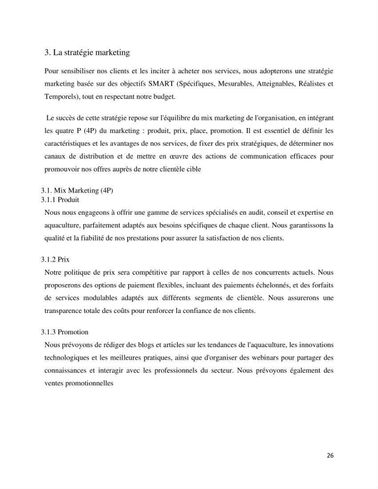 Projet d\'un cabinet spécialisé en audit. conseil et expertisme pour promouvoir une aquaculture durable et de qualité