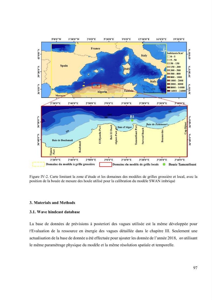 Méthodologie pour la localisation des zones de forte énergie houlomotrice en combinant les modèles numériques et les observations in-situ