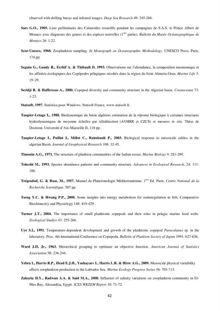 Contribution à l\'étude des peuplements macrozooplanctoniques de la côte Algérienne (secteur occidental et central) entre 1° W et 3° E