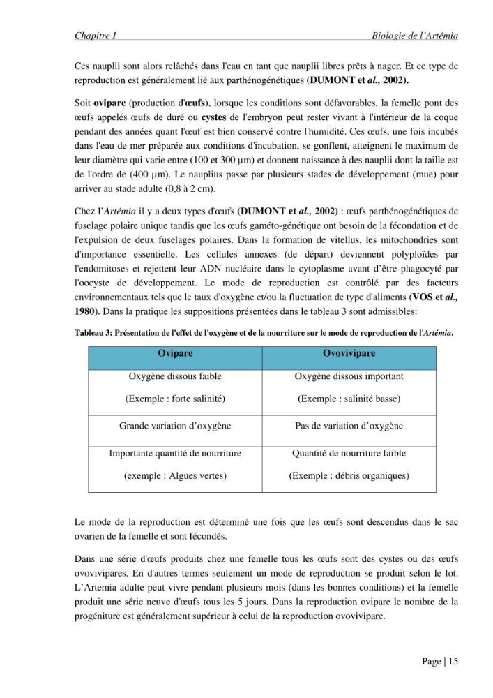 Etude biométrique de l\'Artémia (Artemia Salina) du Chott Marouane (wilaya d\'El Oued) et possibilités d\'exploitation des cystes