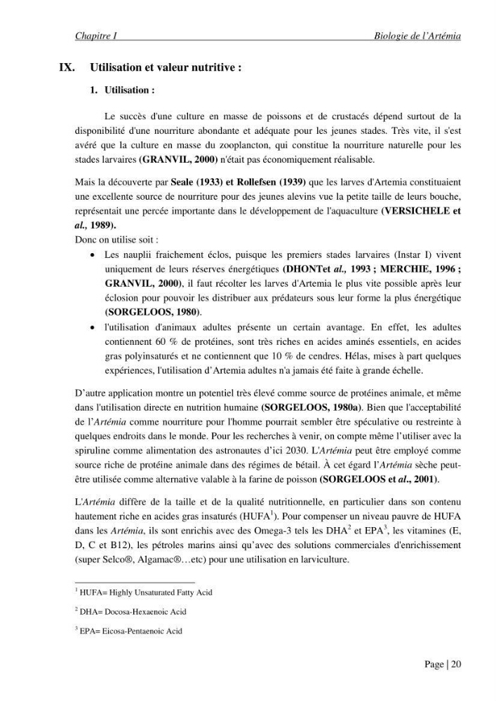 Etude biométrique de l\'Artémia (Artemia Salina) du Chott Marouane (wilaya d\'El Oued) et possibilités d\'exploitation des cystes
