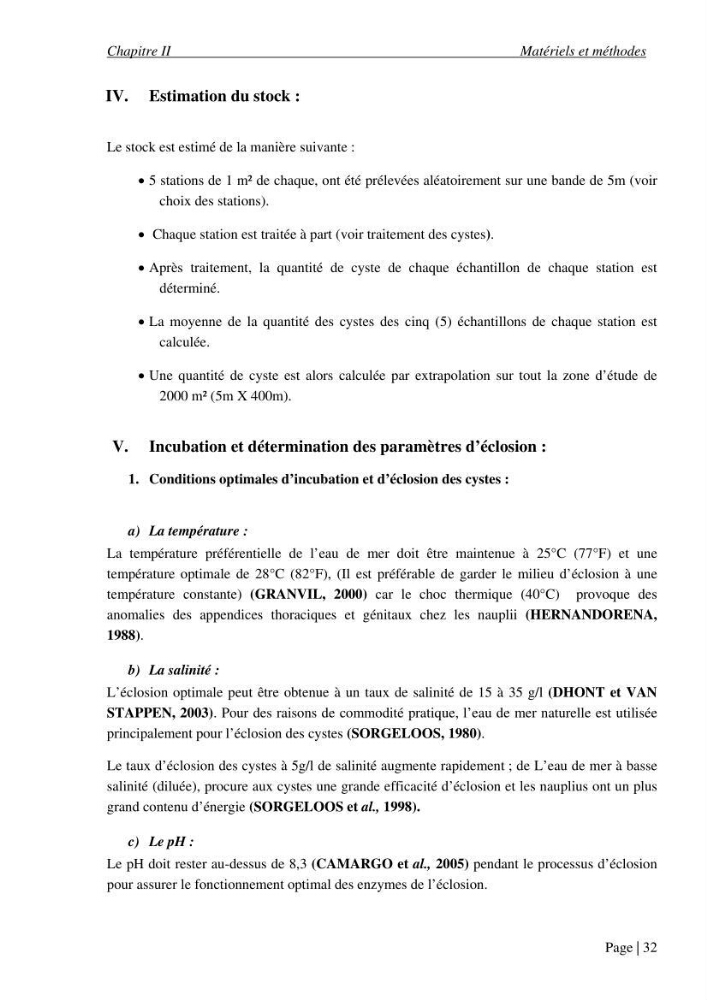 Etude biométrique de l\'Artémia (Artemia Salina) du Chott Marouane (wilaya d\'El Oued) et possibilités d\'exploitation des cystes