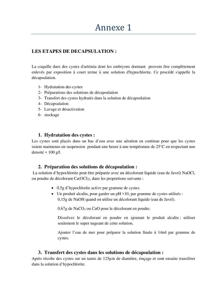Etude biométrique de l\'Artémia (Artemia Salina) du Chott Marouane (wilaya d\'El Oued) et possibilités d\'exploitation des cystes