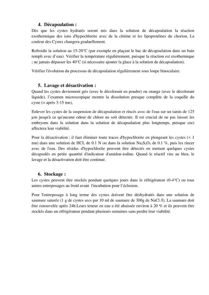Etude biométrique de l\'Artémia (Artemia Salina) du Chott Marouane (wilaya d\'El Oued) et possibilités d\'exploitation des cystes