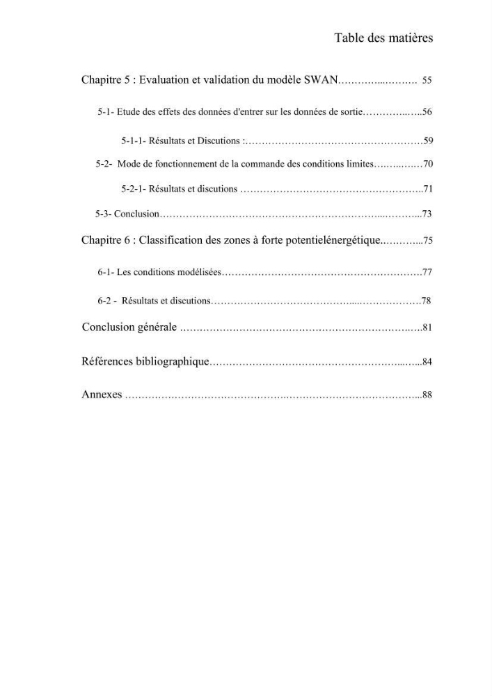 Contribution à la recherche des zones à fort potentiel d\'énergie houlomotrice à base d\'un modèle hydrodynamique