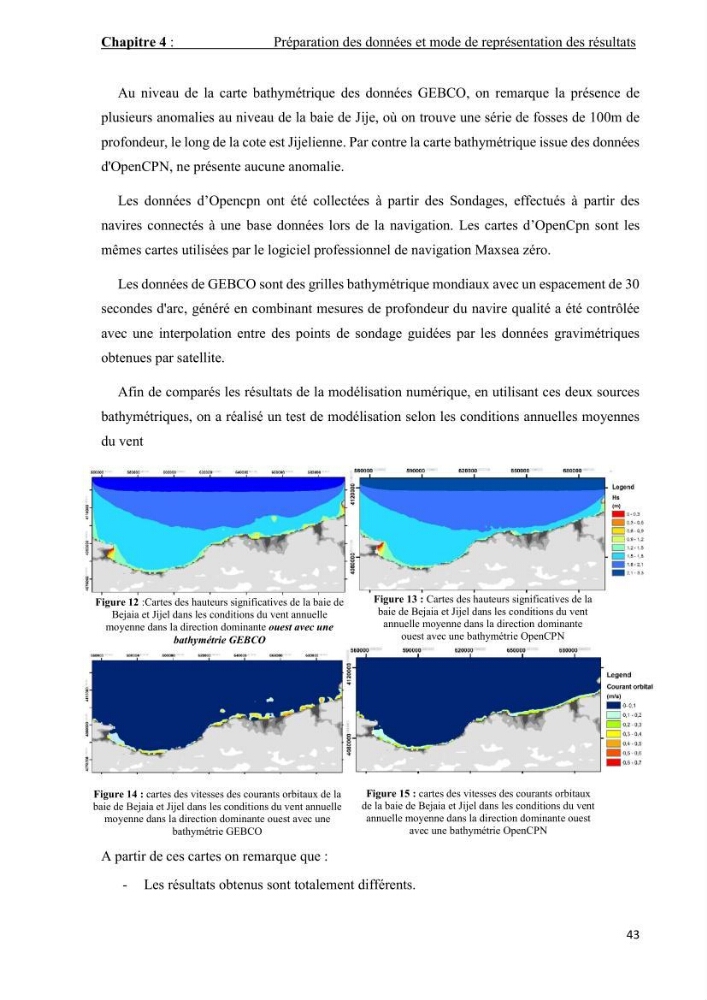 Contribution à la recherche des zones à fort potentiel d\'énergie houlomotrice à base d\'un modèle hydrodynamique