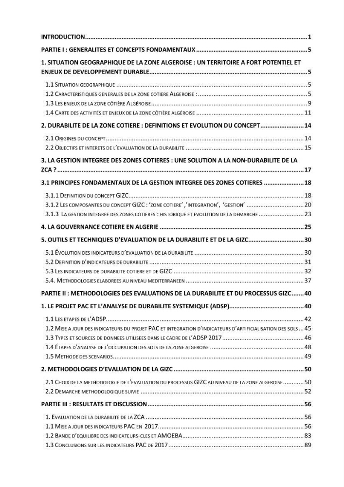 La gestion intégrée de la zone côtière algéroise